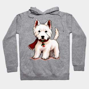 Cute West Highland White Terrier Drawing Hoodie